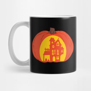 Haunted House Pumpkin Graphic Mug